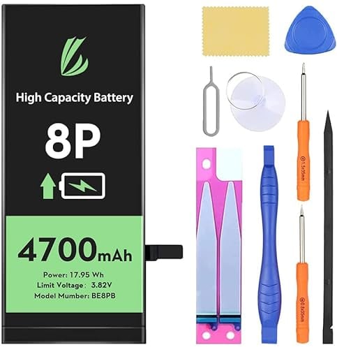 LL TRADER Akku für iPhone 8 Plus, 4700mAh Lithium-Ionen-Akku mit hoher Kapazität und Reparaturwerkzeugen 2024
