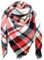 DELEY Retro Damen Tartan Schal weicher karierter karierter Schal Wickelschal Decke Schals Rot und Weiß