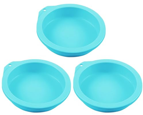 3 Pieces Round Silicone Molds, Air Fryer Pancake Molds, 4-Inch Cake Molds, Baking Molds, Round Baking Pans, Waffle Molds, Air Fryer Accessories (Mint Green)