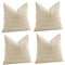 Sungeek 4er Set Kordsamt Kissenbezüge, Dekorativ Zierkissenbezüge Weich Kissenbezug Dekokissen Sofakissen Couchkissen Deko Bezug Kissenhülle für Sofa Schlafzimmer Wohnzimmer (Creme, 40x40 cm)