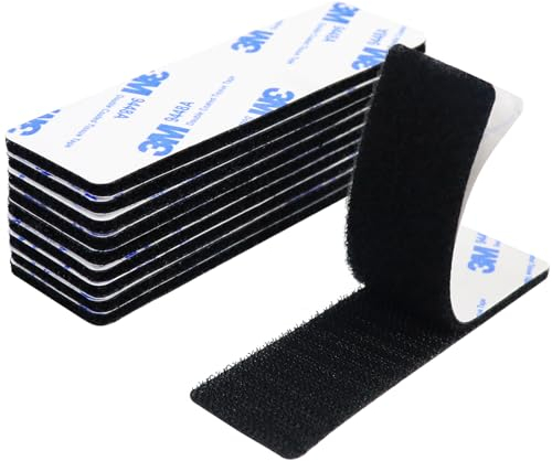 10 Pezzi Feltro Adesivo, Feltro Adesivo Forte per Tessuto, Adesivi Biadesivo Extra Forte, Rettangolo StretchAdesivo 3 x 10cm, per Casa, Ufficio, Garage, Nero