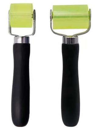 Lot de 2 rouleaux de pressage, rouleau de pression, rouleau de pression, rouleau de pression manuelle, rouleau en caoutchouc, rouleau en silicone pour colle de bordure, rouleau de pressage pour