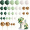 64 Stück Tortendeko Kugeln Grün Kugeln Tortendeko Set Cake Topper Mini-Ballons Tortenaufleger Hochzeit Cake Topper für Hochzeit Babyparty Jubiläum Party Feier (Grün)