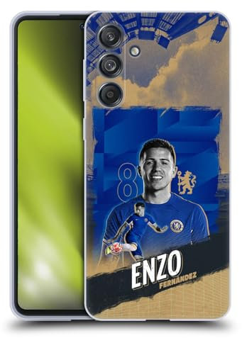 Head Case Designs Offizielle Chelsea Football Club Enzo Fernández 2023/24 Erstes Team Soft Gel Handyhülle Hülle kompatibel mit Samsung Galaxy M55 5G