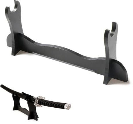 Support D'épée, Epée Support Cintre D'épée Samouraï, Support d'épée en Bois pour Katana, Porte Épée Présentoir, Table Katana Gladiator Porte épée Affichage, pour Épée de Samouraï, Sabre Laser, Noir