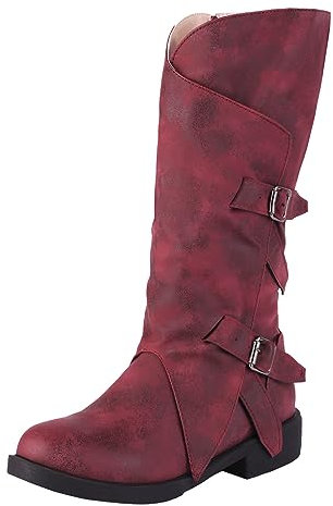 Stivali Camoscio Donna Stivali Donna Estivi Bassi Scarpe Impermeabili Donna Stivaletti Donna Lumberjack Stivaletti Texani Stivali Donna Tacco Medio Boots Stivali da Cowboy per
