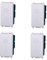 IXTRIMA Interruttore bipolare 2P 16A compatibile plana colore bianco EV0402 kit 4pz
