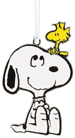 Hallmark SNOOPY and WOODSTOCK Moving Metal Ornament, PEANUTS Tree Decoration, Metal Hanging Ornament, Christmas Hanging Ornament, Gifts for Christmas