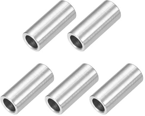 QUARKZMAN Separadores de Acero Inoxidable 8mm IDx12mm ODx28mm L 5 Piezas | Espaciador Redondo de Acero Inoxidable 304 sin Rosca para Tornillos y Tuercas de 5/16 o M8