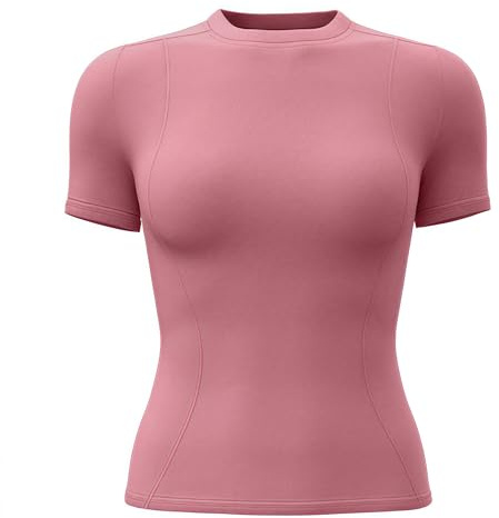 ATRACTIVOLL T-Shirt Sportif à Manches Courtes pour Femmes, T-Shirts de Course à Pied et de Yoga, T-Shirt Court et Extensible