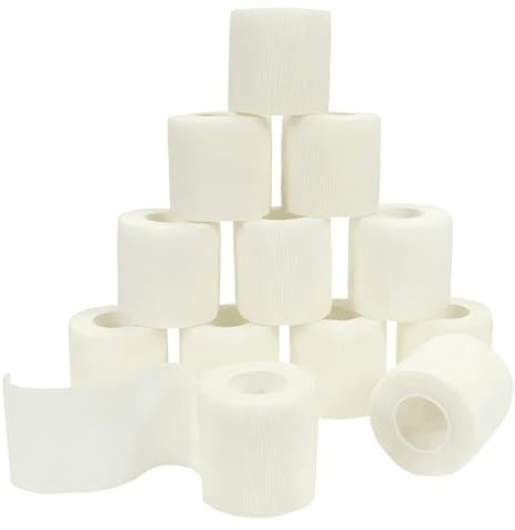 Selbstklebender Verband 12 Rollen 5cm x 4.5m Verbandsmaterial Pflaster Rolle Elastische Binde Bandage Fixierbinde Haftbandage Selbstklebend für Sport und Erste Hilfe Vet Wrap Hund Pferde