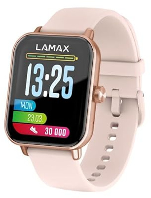 Lamax BCool2 Play Rose Gold, Smartwatch, Bluetooth-Anrufe, SMS-Empfang, Telefonbenachrichtigung, Multimedia-Steuerung, Gesundheitsüberwachung, Schrittzähler, Sportmodi, Schlafüberwachung (Rosa)