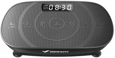 MERACH Plateforme Vibrante, Plaque Vibrante Silencieuse et Compacte pour Le Modelage du Corps et la Relaxation, avec Tapis en Silicone Confortable, écran LED et Télécommande (Noir)
