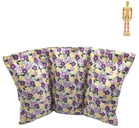 Saco semillas Flores - lila/amarillo, saco con huesos de cereza, saco semillas microondas, saco térmico, frío y calor, bolsa microondas, 26x16cm, 330gr