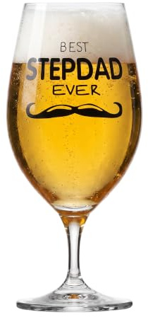 KROSNO Verre à Bière 1 pièce, 400 ml, pour Beau-pèr, Celebration Moments | Verre tulipe à pied pour bières artisanales, IPA, lagers, Cristal sans plomb, Compatibles lave-vaisselle, Idée cadeau, merci