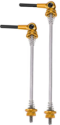1 Paar 135/170 mm Titanlegierung Fahrrad-Schnellspanner für Mountain Road Fahrradspieße (Gold)
