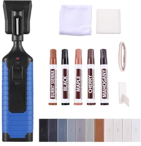 Aumotop Tile Floor Scratch Repair Kit Easy Operation Furniture Touch Up Marker Pen Set for Tile Floor Paint Wall Repair 11 Color Wax (For Plastic)