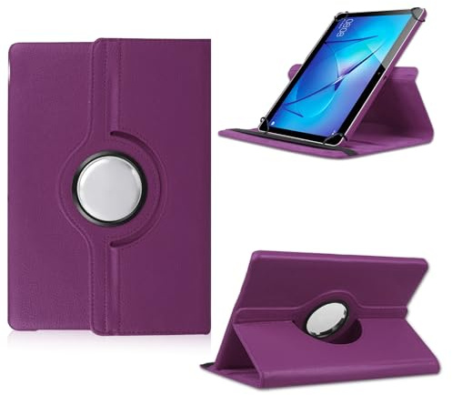 Schutzhülle passend für Bufo TP1036 TP1040 MB1001 Tablet Alle 10-10,1-11 Zoll Geräten Hülle Tasche mit Standfunktion 360 Grad Tablethülle Schutz Cover 360° drehbar Lila
