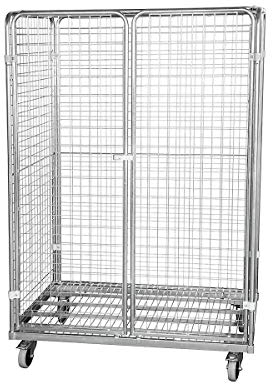Stahlrollbehälter, LxB 1200 x 800 mm, allseitig geschlossen, mit 2 Türen