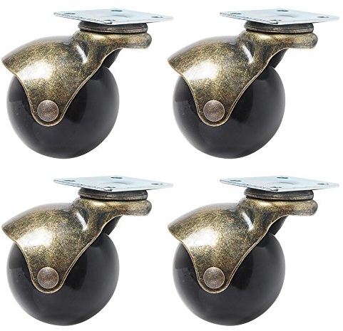 Aisaving Lenkrollen, drehbar, 360 Grad drehbare Kugelrollen, Oberplatte mit Kapuze, Möbelrolle, 4 Stück (Ball Caster, 2 (50mm))