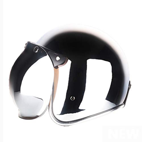 Vintage Open Face Motorrad Helm Jet Helme Biker Chrome Hufe für Moto Cafe Racer Spiegel Indianer mit Visier