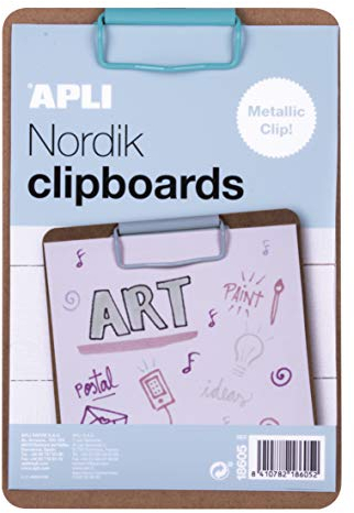 APLI Nordik Collection 18605 Clipboard aus Holz, A5, blauer Clip