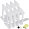 DARUITE Serre Livre, Cale Livre Presse Livre Serre Livres en Métal Accessoires Bureau Rangement Livre, pour la Maison, Bureau, l'école, Bibliothèque (4 Paires,126 x 156 x 190 mm, Blanc)