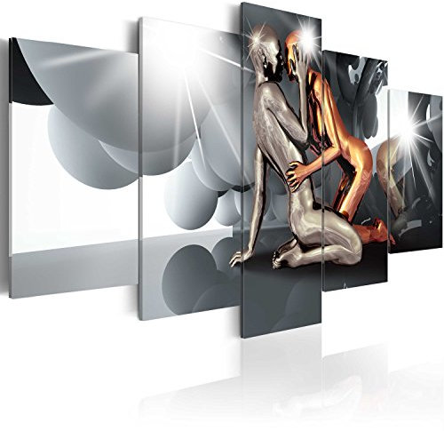 B&D XXL - Quadro Acustico Figura Figur 5 pezzi schiuma acustica Quadri Moderni Soggiorno - Stampa su Tela - Pannelli Fonoassorbenti Decorativi - Fonoassorbente - Protegge da Rumori