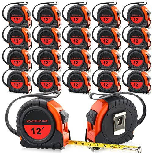 Yunsailing 20 Pieces Tape Measure 12 Feet Measuring Tape Easy Read Measurement Retractable Measurer with Fractions 1/8 Measurement