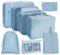 OSDUE Koffer Organizer Set 8-teilig, Packing Cubes, Wasserdichte Reise Kleidertaschen, Packtaschen für koffer, Verpackungswürfel mit Kosmetiktasche, Schuhbeutel, USB Kabel Tasche (Blau)
