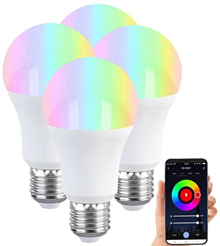Luminea Home Control 4er-Set LED-Lampen E27, RGB-CCT, 9W, 806 Lumen, ZigBee-kompatibel