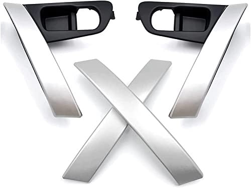BMTick Upgraded Replacement Interior Internal Silver Handles and Base Compatible with the Nissan Qashqai J10 (Both Side Silver Handles and Black Bases)