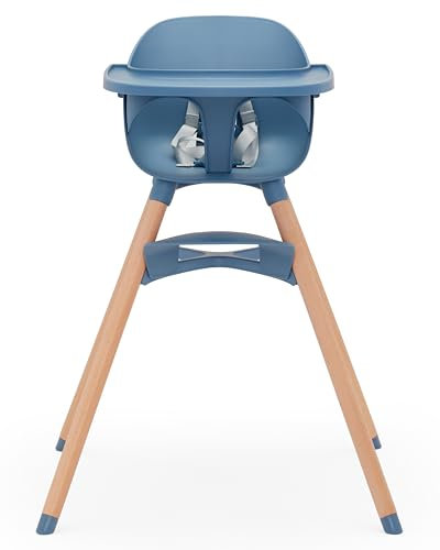 Lalo Hochstuhl Convertible 3-in-1 – Holzhochstuhl für Babys & Kleinkinder, Babyhochstuhl mit spülmaschinenfestem Tablett, verstellbarer Fußstütze & maschinenwaschbarem Hochstuhlkissen