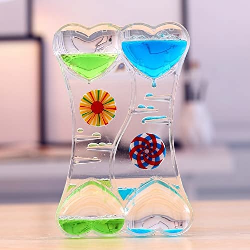 Sablier à Huile Coloré - Minuteur Liquide, Jouet Apaisant et Sensoriel - Minuterie d'Eau pour Activité, Détente, Anxiété, Autisme, TDAH (Style 1)