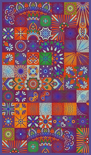 DobleUve Estudio Alfombra Vinílica Hidráulica 01 | Color Morado | 300x200 cm | Alfombra Cocina Lavable Antideslizante | Alfombra Vinilica | Suelo Vinílico | Alfombra Vinilo Salón