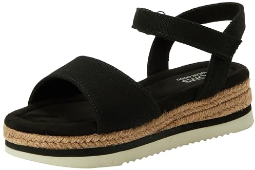 TOMS Diana Keilsandale, Schwarz Leinen, 38 EU
