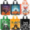 AhfuLife Halloween Geschenktüte Tasche Groß, 6 Stk Halloween Süßigkeit Süßes Taschen mit Griffen für Trick or Treat, Halloween Tüten Partyzubehör Eimer, Halloween Non Woven Tüten Deko Kinderparty