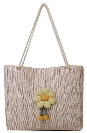 PYUIYY Damen Umhängetasche Meer Freizeit Urlaub Große Kapazität Geflochtene Tasche Einfache Gewebte Strandtasche Unterarmtasche Kurze Trainingshose Herren Taschen