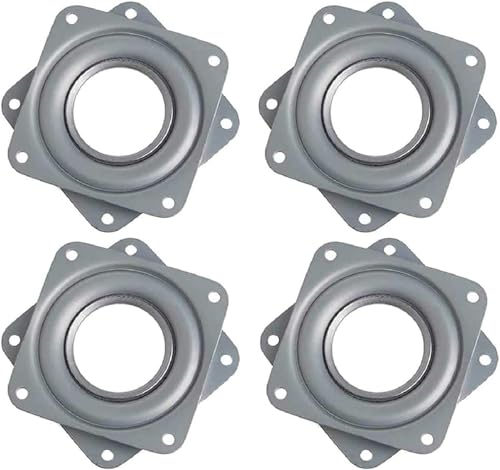 LATRAT 4 stück Drehlager Drehbeschlag,3 Zoll 360 Grad Drehplatte Drehscheibe Kugellager Drehbare Lazy Susan Quadratische für TV,Möbel,Küche,Anzeigen Regal