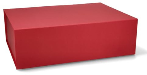 ideas in boxes Premium Geschenkbox mit Deckel, faltbar, Geschenkkarton, Magnetbox, Geschenkverpackung für Weihnachten & Geburtstag, Magnetfaltbox, Rot matt, 44x30x12cm