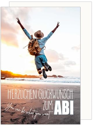 Edition Seidel Premium Glückwunschkarte zum Abitur mit Umschlag. Abiturkarte Grusskarte Billet Karte mit Spruch Abi Abschluss Feier Prüfung Mann Frau (PR140 SW024)