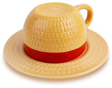 HACOCOLA Luffy Tasse à café en céramique avec chapeau de paille et thé au lait pour les amateurs d'anime (Luffy)