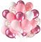 Luftballons Rosa Weiß, 60 Stück Metallic Rosa Rosegold Konfetti Ballons, Hellrosa Weiss Helium Ballon, Rosa Weiß Latex Ballons Set für Geburtstag Hochzeit Mädchen Party Babyparty