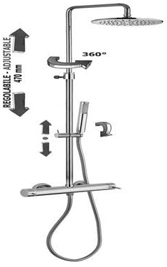 ZCOL599CR Colonna doccia regolabile NEW MINI MASTER PAFFONI