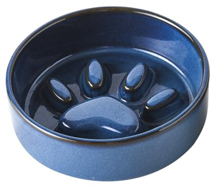 DOGICHA - Gamelle Anti-Glouton en Céramique pour Chien de Petite Taille - Dimensions 15,8 x 8 cm - Pour Un Repas jusqu'à 10 Fois Plus Lent (Bleu)