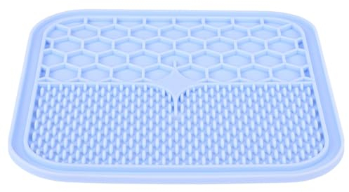 Zolux - Tapis à lécher Silicone Ventouse M 21 x 21 cm Bleu pour Chien