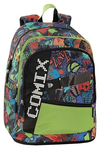 COMIX BRIGHT - Zaino Scuola per Bambini e Ragazzi, con Ampi Scomparti, Tasca Frontale, Chiusura a Zip e Spallacci Regolabili, 32x43Hx23 cm, 31 L