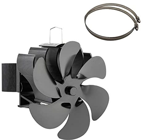Effizienter 6-Blatt Ventilator Für Gas Pellet Holzöfen 6-Blatt Wärmeverteilung Leiser Holzofen Ventilator Gebläse Wärmebetriebenes Elektrohaus 6 Wärmebetriebene Holzventilatoren