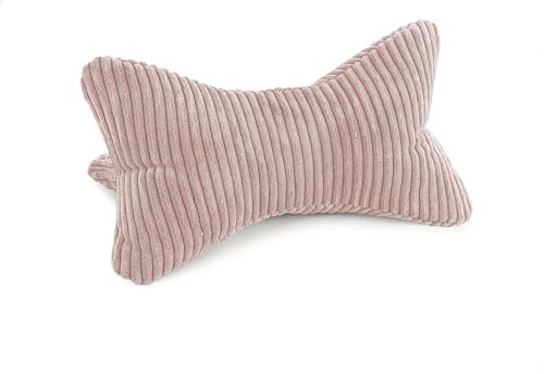 Bookiepad Leseknochen, Nackenrolle Cozy Shara, im Cord Design, ergonomische Form für Nacken- oder Lendenstütze, 42 x 22 cm, Flexible Stütze für Bücher, E-Books oder Tablets (Farbe Rose)