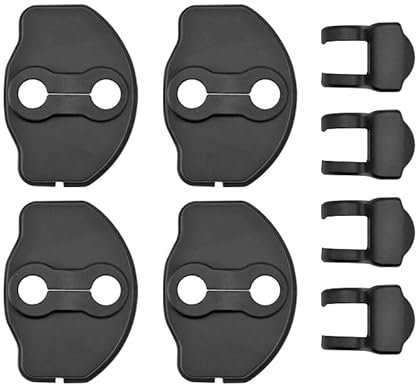 CiCixixi Car Door Lock Cover for Tesla Model Y and Model 3, Anti-Scratch ABS, Set of 8, Black, 8 cm x 5 cm